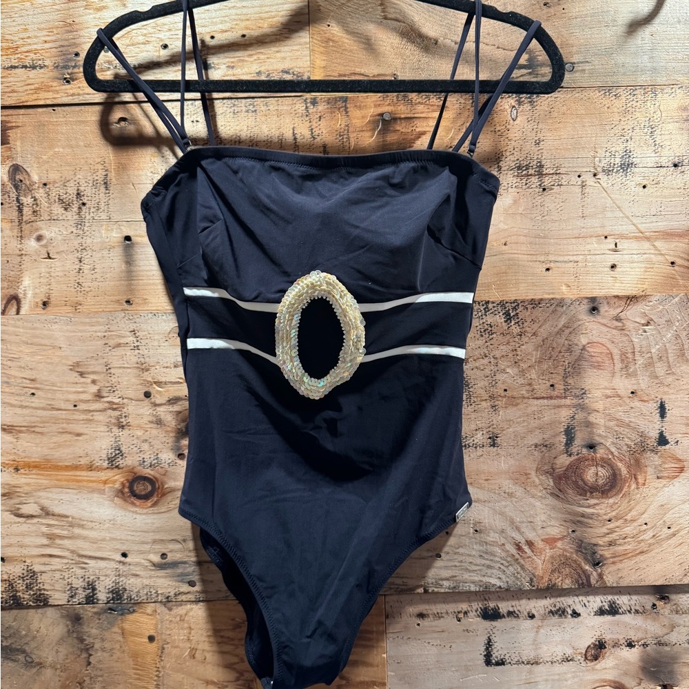 Elegant Black One-Piece Swimsuit